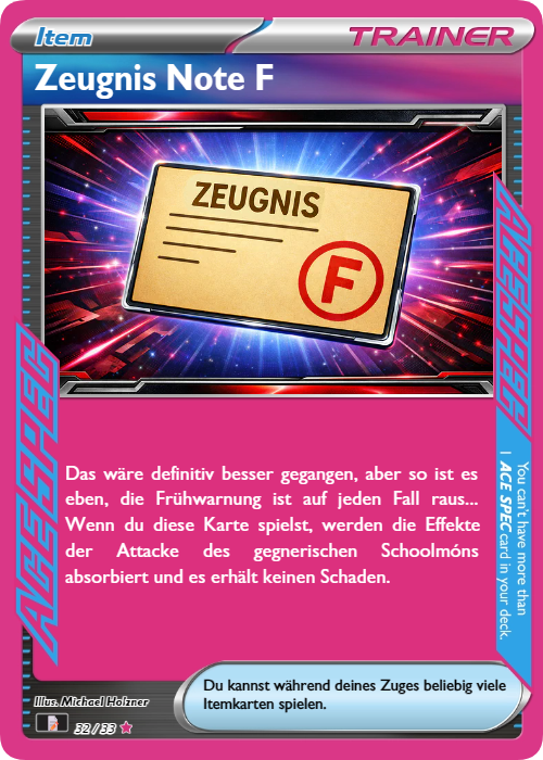 Zeugnis Note F ACE SPEC